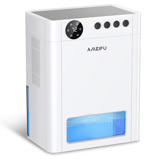 Dehumidifier, AMEIFU 1100 Sq. Ft Dehumidifier for Basement with 135 OZ Water Tank, Quiet Dehumidifier for Bathroom Bedroom Home Room RV Closet with Auto Shut Off 7 Colors LED Light