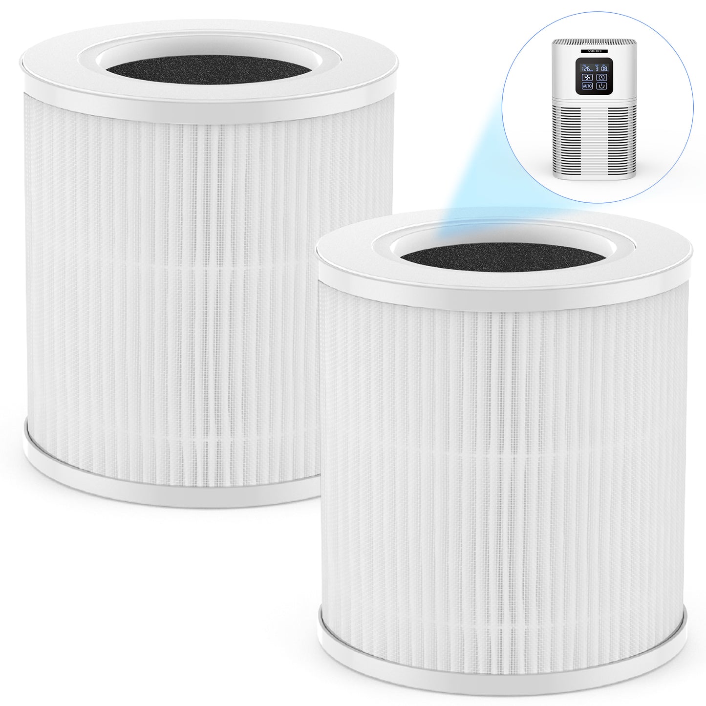 AMEIFU AP01 Air Purifier Replacement Filter, Air Cleaner Filter True HEPA Filter, White