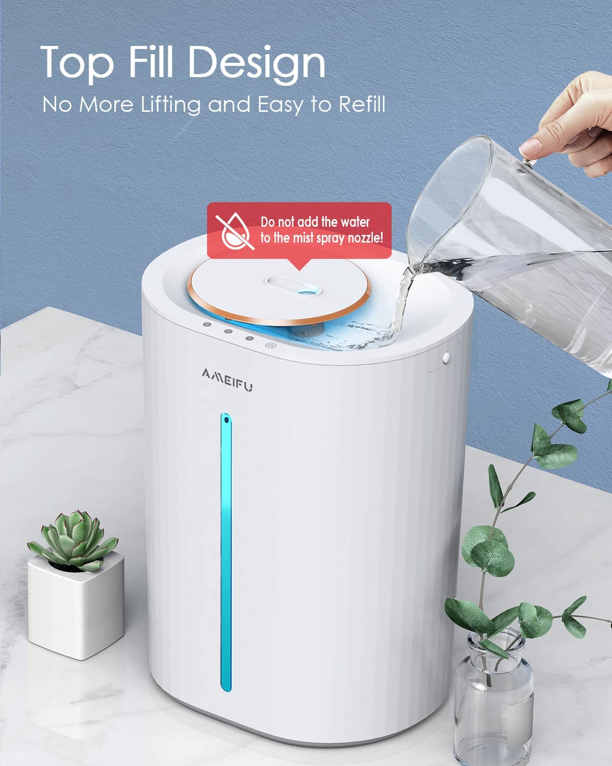 Upgraded 6.5L Humidifiers for Large Room Cool Mist Humidifiers for Hom ...
