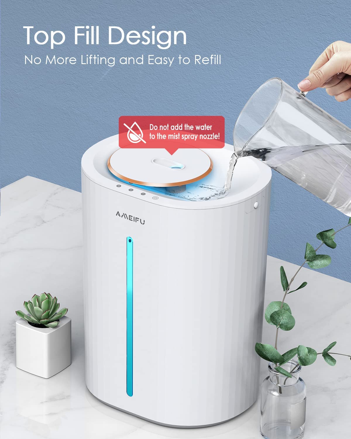 Upgraded 6.5L Humidifiers for Large Room Cool Mist Humidifiers for Home Baby