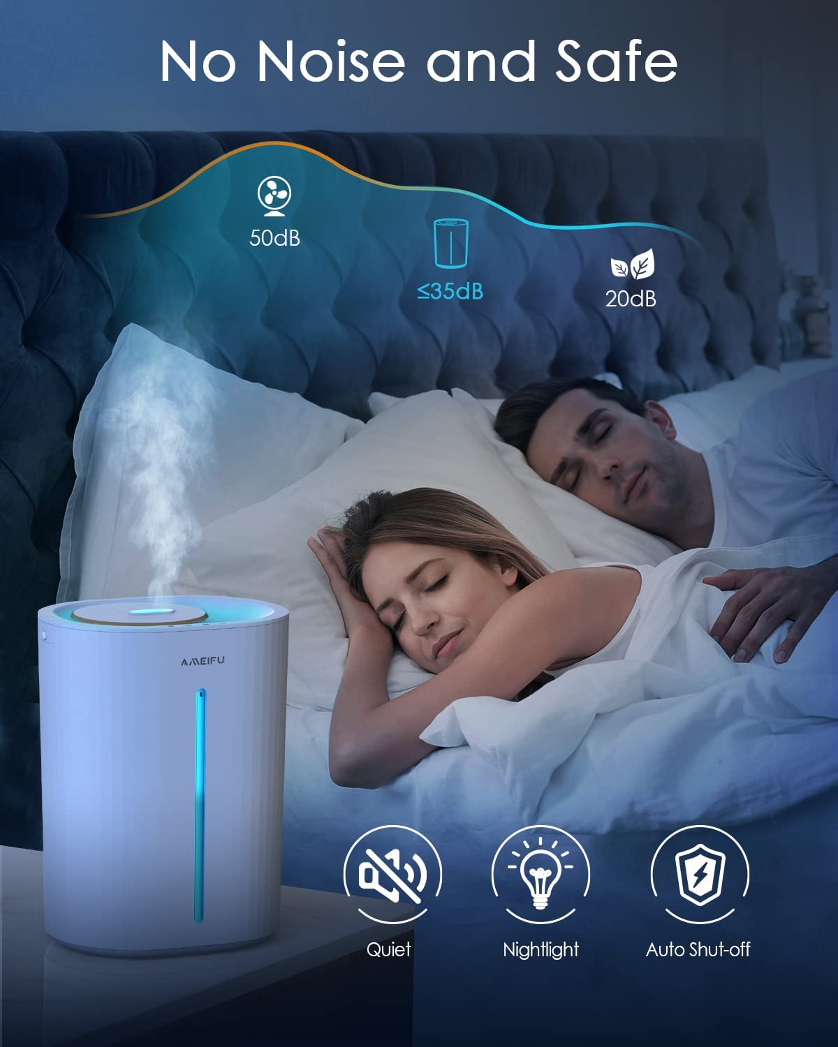 Upgraded 6.5L Humidifiers for Large Room Cool Mist Humidifiers for Home Baby