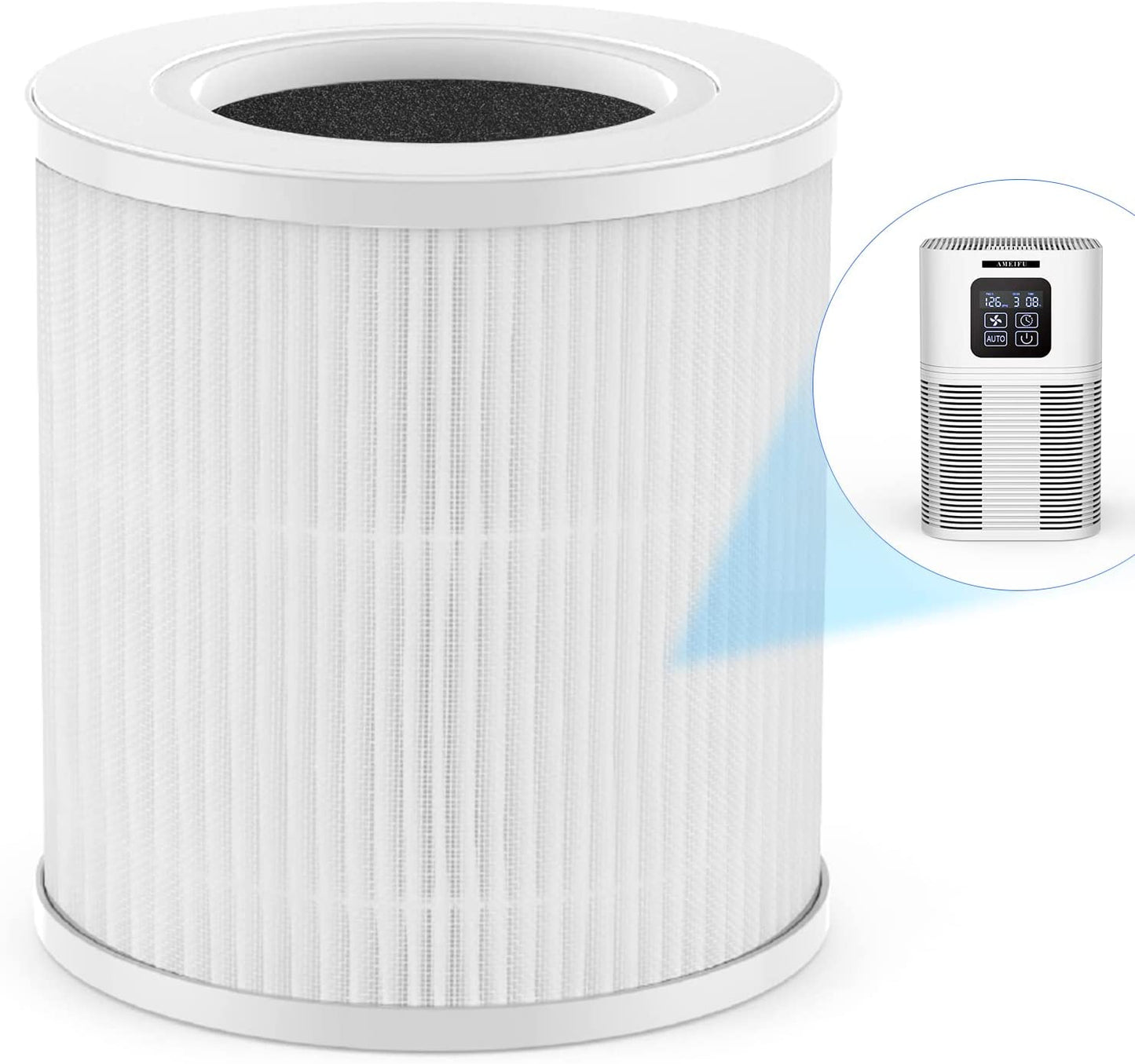 AMEIFU AP01 Air Purifier Replacement Filter, Air Cleaner Filter True HEPA Filter, White