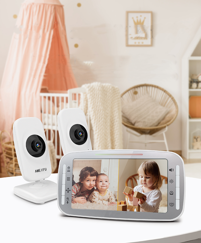 AMEIFU Baby Monitor, Pet Camera with Sound/Motion Detect 1080p Night Vision 2 Way Audio Video Record, Plug-in 2.4GHz WiFi Indoor Camera Works with Alexa for Home Surveillance/Baby's Security/Pet Monitoring